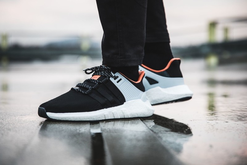 Adidas eqt support black and outlet orange